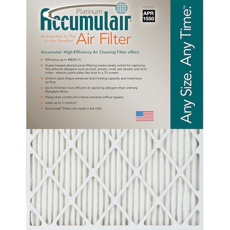 Pleated Air Filter, 15 X 20 X 1, 4 Pack